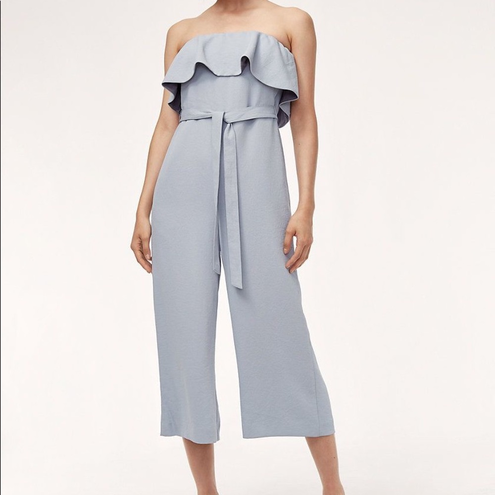 ISO DESPERATE BABATON FLUTTER JUMPSUIT light blue